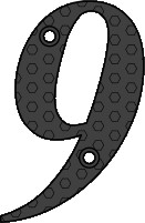 Μεταλλικός αριθμός "9" εποξικά βαμμένος μαύρο ματ ύψους 100 χιλιοστών - Κάντε κλικ στην εικόνα για να κλείσει